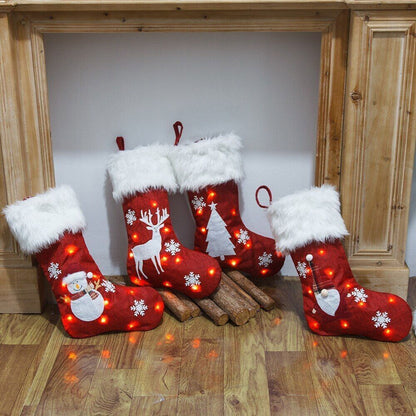Christmas Stockings Luminous Santa Socks Xmas Bag Christmas Tree Kids Gift