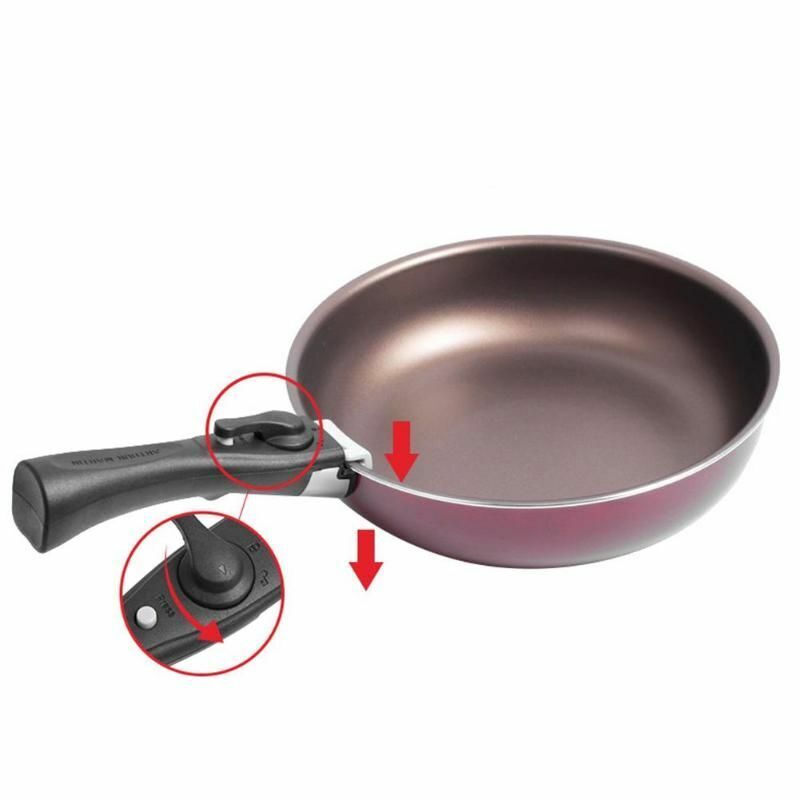 Universal Pan Pot Removable Handle Clip Grip Clamp Kitchen Outdoor Camping Steel