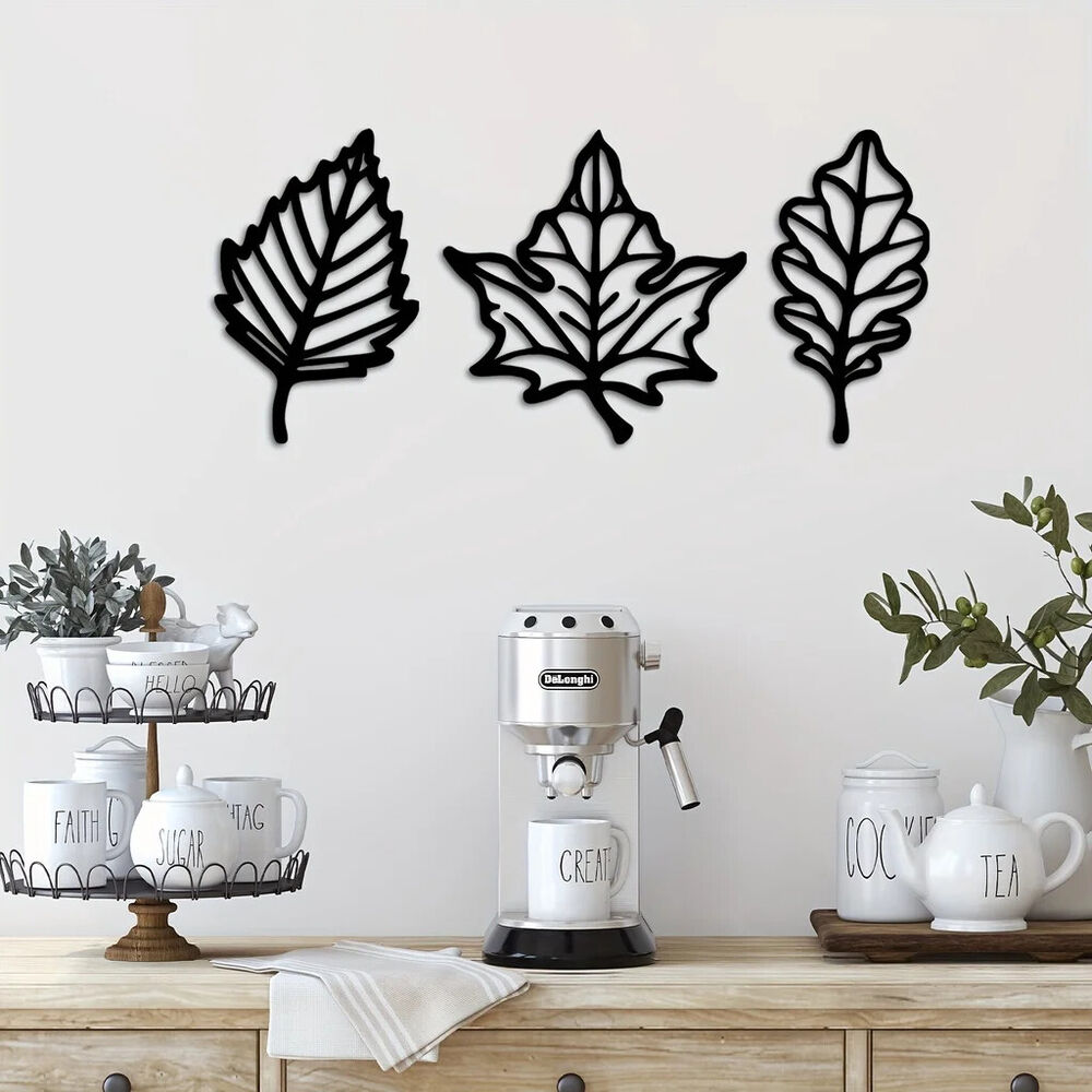 3 Pcs Metal Botanical Leaf Wall Decor Metal Wall Decoration Wall Art