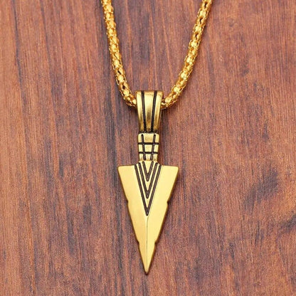 Stainless Steel Spear Arrowhead Arrow Head Pendant Chain Necklace For Men Boys