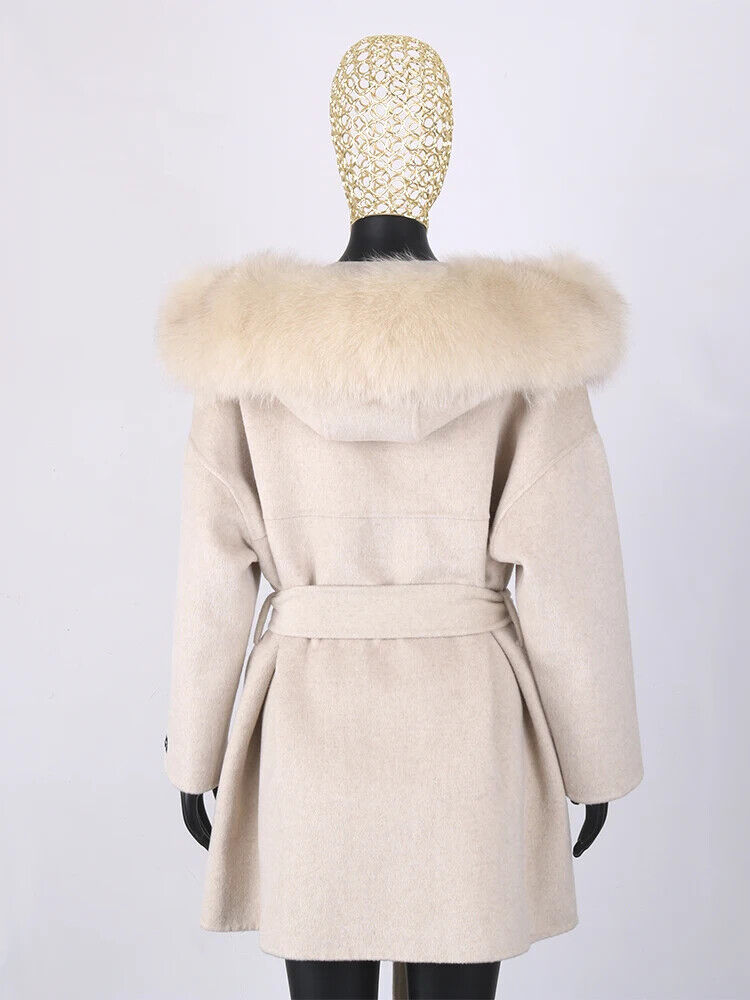 2023 Coat Collar Jacket Winter Outerwear Women With Belt