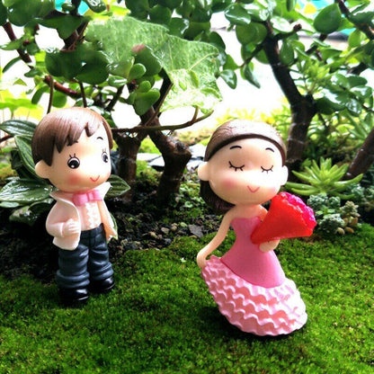Romantic Wedding Landscaping Ornaments 1pair Moss Micro Landscape Bouquet Couple