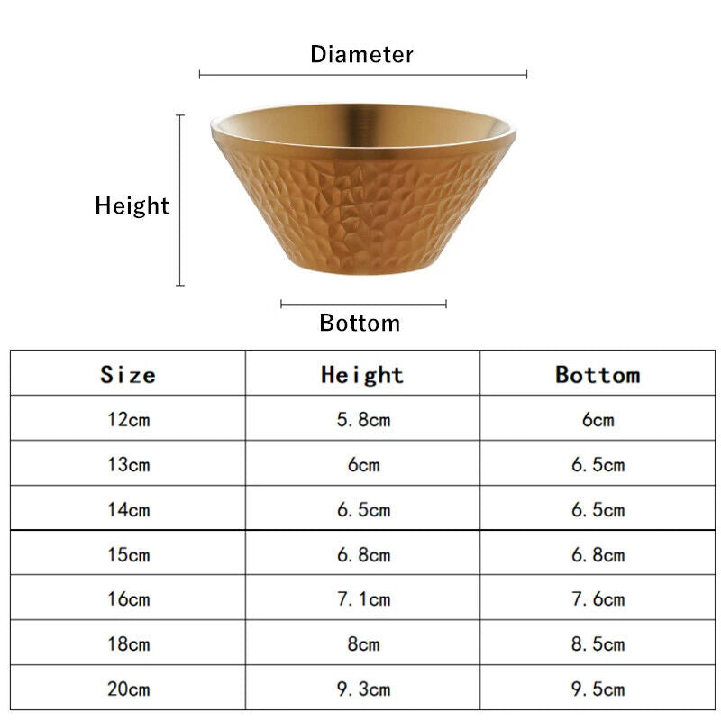 Bowls Stainless Steel Thicken Salad Ramen Noodles Double Layers Table Dinnerware