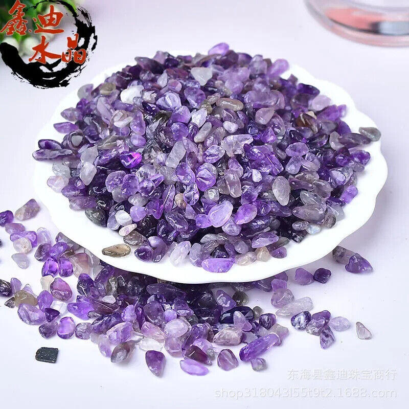 Crystal Stones Natural Amethyst Crushed Small Particles Crafts Ornaments 50-100g
