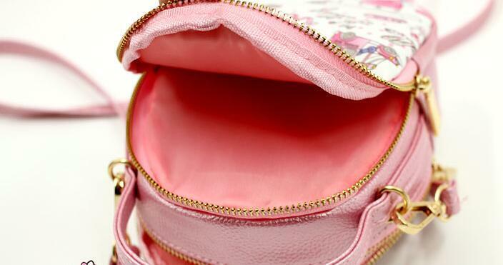 Super Cute Hello Kitty PU Cell Phone Shoulder Bag Coin Bag Purse Card Case