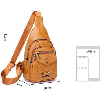 Women's Chest Pack PU Leather Shoulder Crossbody Chest Bags Women Handbags