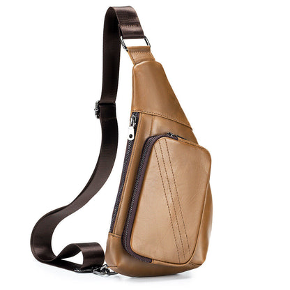 Men's Sling Backpack,100% Genuine Leather Chest bag Crossbody Bag Shoulder Bag