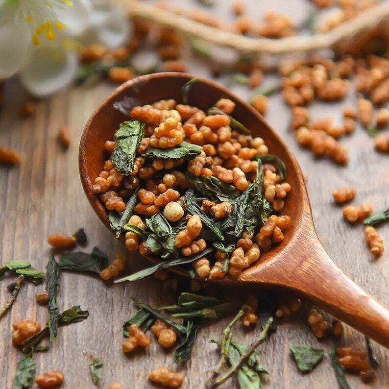 Organic Genmaicha Toasted Brown Rice Tea Loose Leaf Green Tea Dried Herb