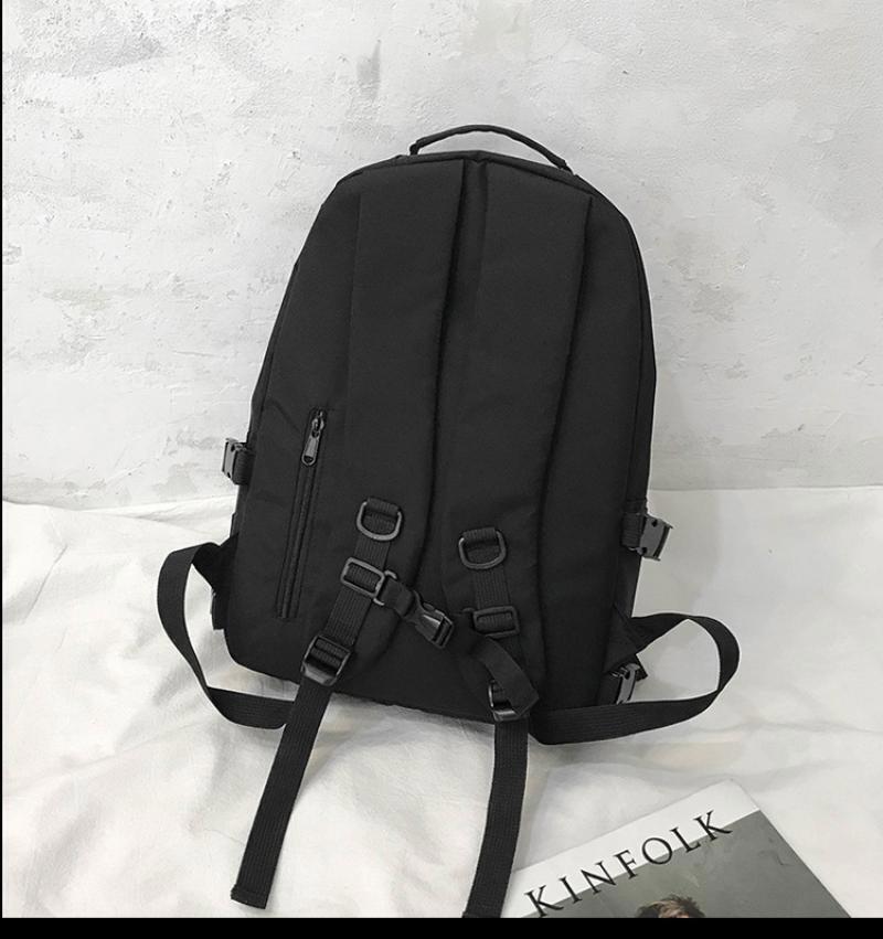 2022 New Black Backpack Unisex Oxford School Bag Women Men Bagpack Bag