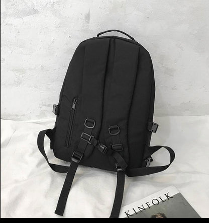 2022 New Black Backpack Unisex Oxford School Bag Women Men Bagpack Bag