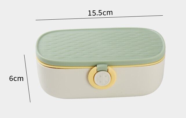 Sewing Kits Storage Box Plastic Double-Layer Knitting Needle Thread Bin 15.5x6cm
