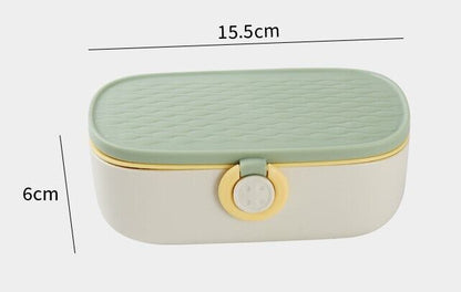 Sewing Kits Storage Box Plastic Double-Layer Knitting Needle Thread Bin 15.5x6cm