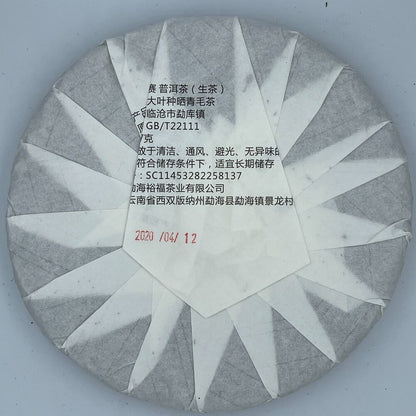 Pu-Erh, Shengjiayuan, Xiaohusai, Lincang Tea District, 2020y, 357g