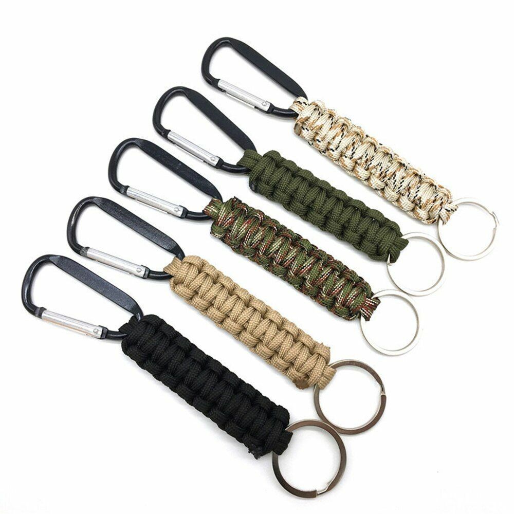 Cord Keychain Military Emergency Paracord Survival Kit Parachute Rope Carabiner