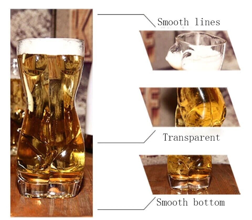60/400ML Unique Beer Cups Funny Body Shape Wine Glass Whisky Vodka Shot Glasses