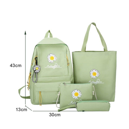 4Pcs/Set Women School Backpacks Schoolbag Teenagers Girls Student Book Bag Boys