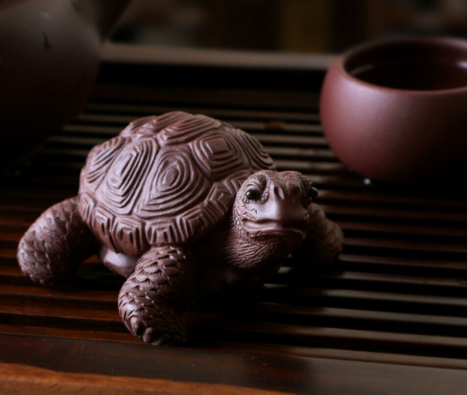chinese yixing zisha tea pet turtle decoration Purple Clay longevity turtles