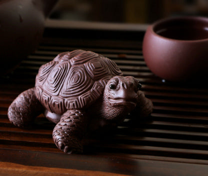chinese yixing zisha tea pet turtle decoration Purple Clay longevity turtles