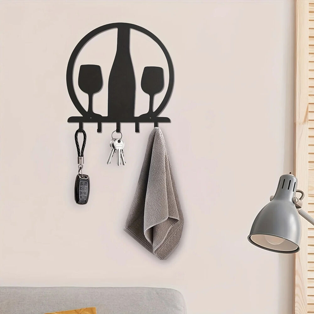 Metal Silhouette Key Hooks Living Room Wall Decor Wall-mounted Hooks Key Holder