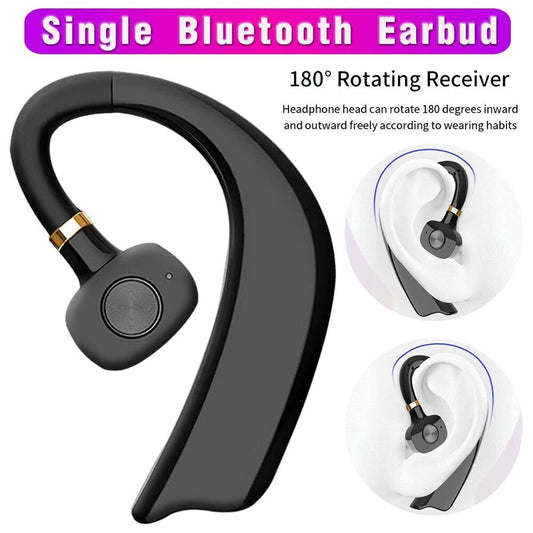 Bluetooth Single Headset Wireless Earbud In Ear Earphone Ear Hook For Cell Phone