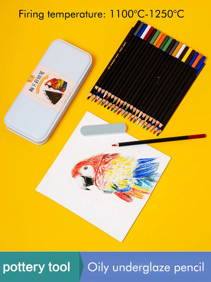 Pottery Color Pencil Professional Painted Oil-Based Underglaze Ceramics Coloring