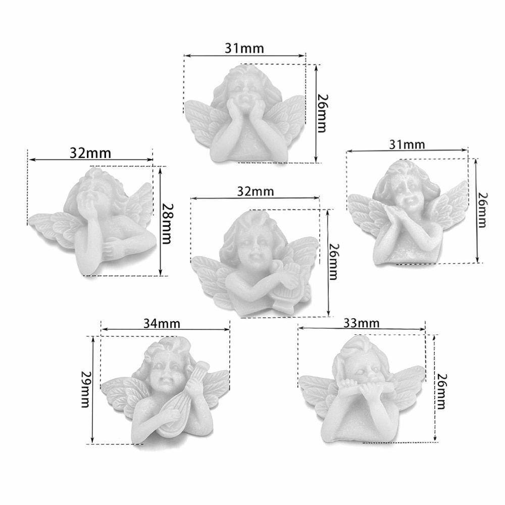 6Pcs/Set Mix Resin Charms Wing Angel 3D Resin Jewelry Plastic Casting Mold Tools