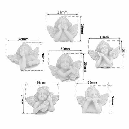 6Pcs/Set Mix Resin Charms Wing Angel 3D Resin Jewelry Plastic Casting Mold Tools