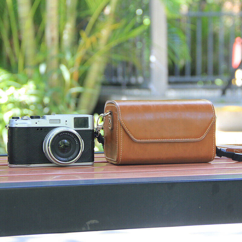 Retro Faux Leather Camera Bag Case Crossbody Shoulder Bag For Sony ZVE10