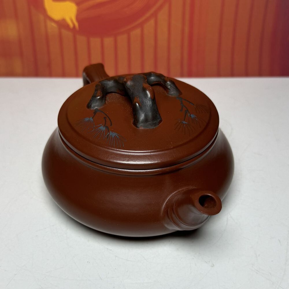Chinese Yixing Purple Clay Teapot Zisha Ceramic Painted Plum Blossom Teaware Art