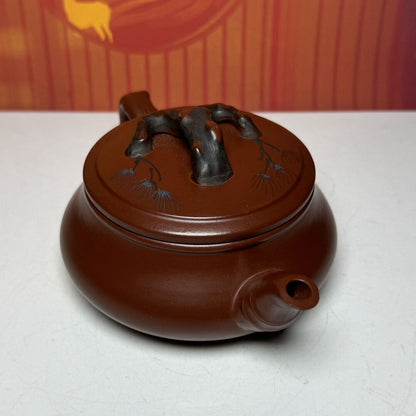 Chinese Yixing Purple Clay Teapot Zisha Ceramic Painted Plum Blossom Teaware Art