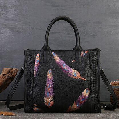 Retre Women's Handbags, Top Cow Leather Embossed Desinger Shoulder Bags