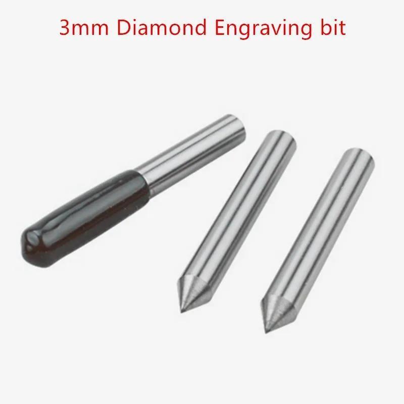 2pcs CNC Engraving Tools Drag Engraver Diamond Point Metal Stone Carving Bits