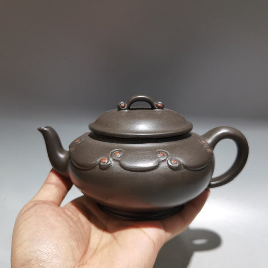 Chinese Yixing Zisha Clay Handmade Exquisite Teapot（如意壶 底款：汪寅仙）