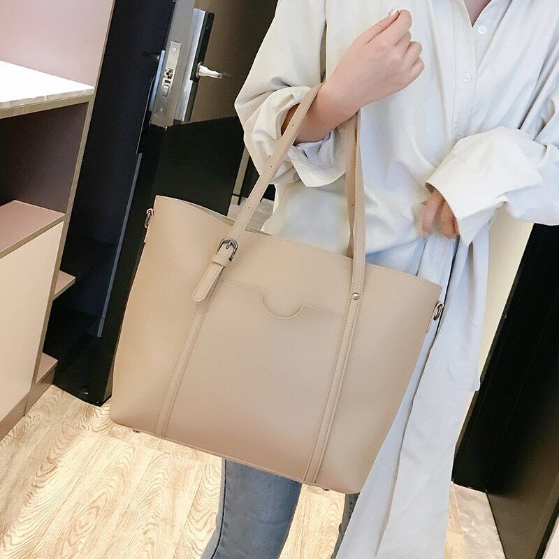 Single Shoulder Handbag Ladies Bucket PU Shoulder Bag
