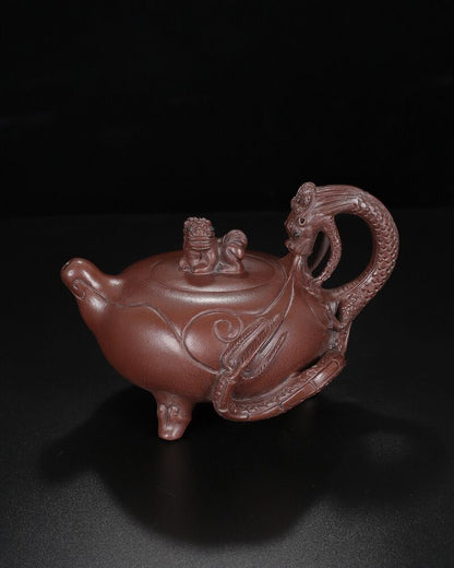 Chinese Yixing Zisha Clay Handmade Exquisite Teapot（龙腾盛世 底款：徐汉棠）