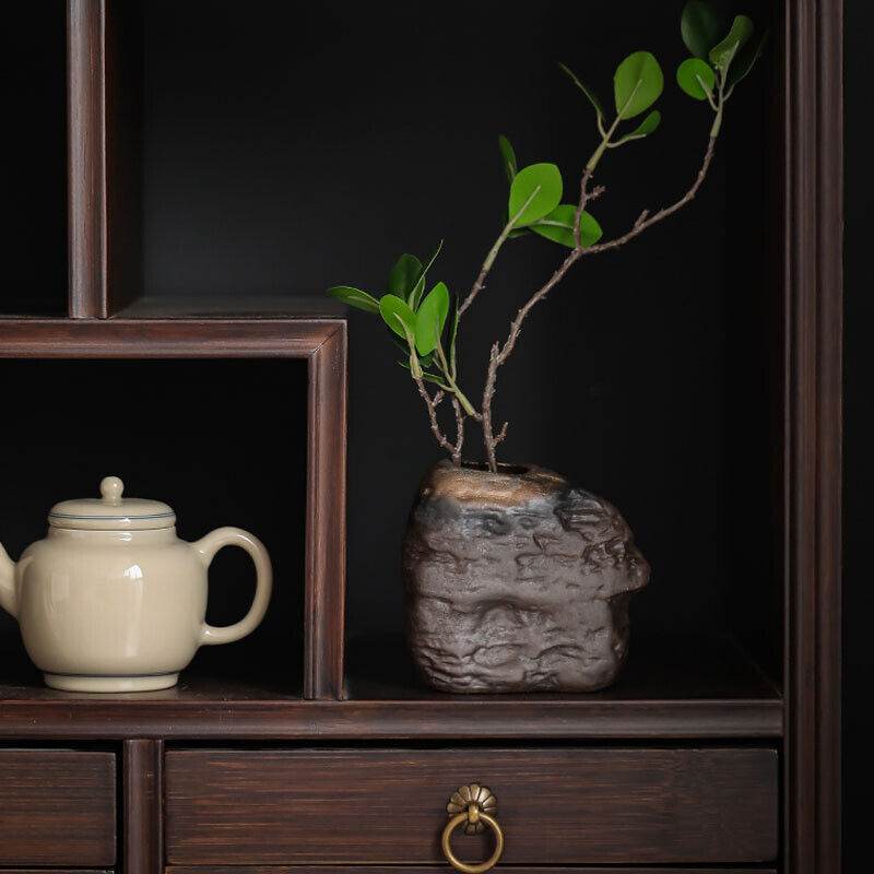 Creative Handmade Antique Ceramic Vases Zen Chinese Retro Tea Table Vase Decor