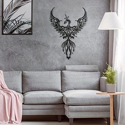 Metal Phoenix Design Hanging Wall Decor, Art Indoor Living Room Wall Decor Home