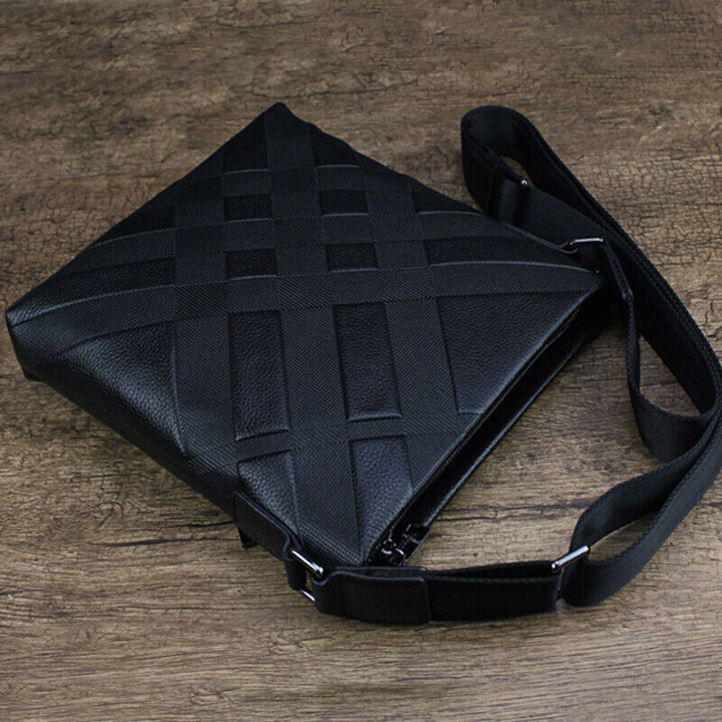 100% Genuine Leather Men's Embossing Business 8" Sling Shoulder/Messenger Bag