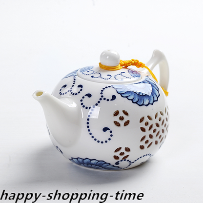 Porcelain Tea Pot Thin Glaze Hollow-out Design Kungfu Tea Pot With Infuser New