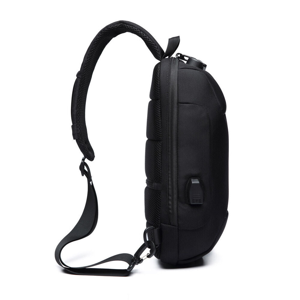 Comb. Lock Charging Port Water Resistant Chest Pack Sling Bag One Strap Backpack
