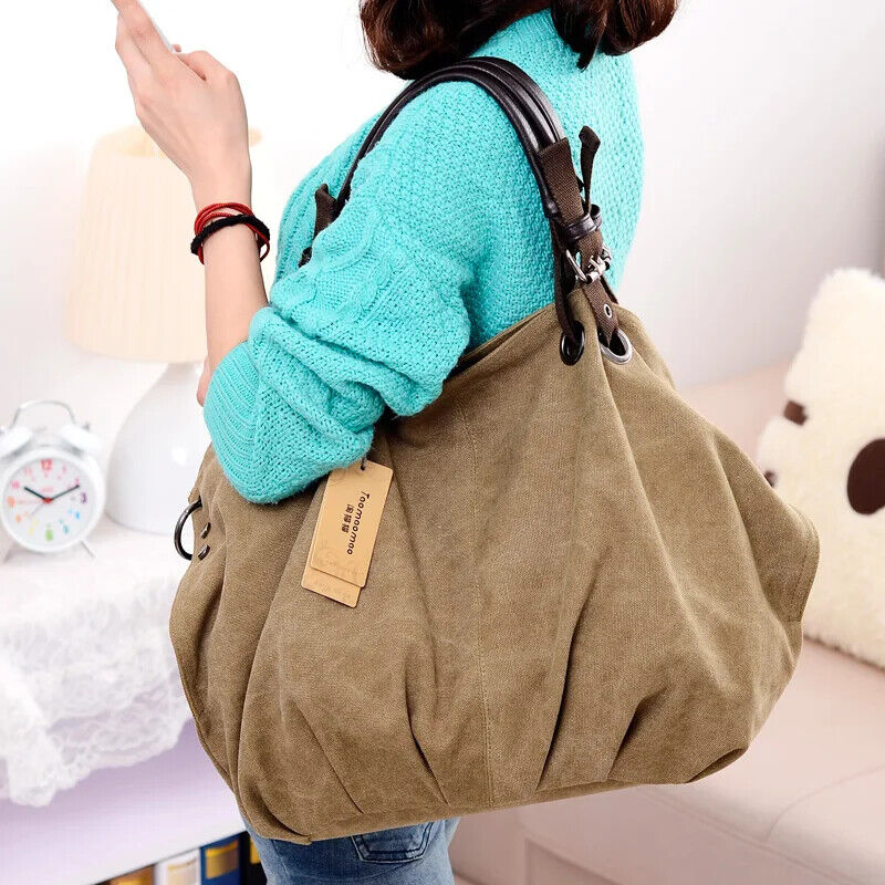 Women Canvas Messenger Bags Female Crossbody Bags Solid Shoulder Bag Handbag