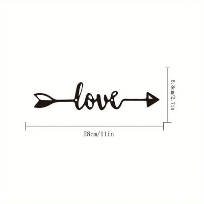1pc Cutout Sculpture Arrow Sign Rustic Wall Art Decoration Word Sign Decor