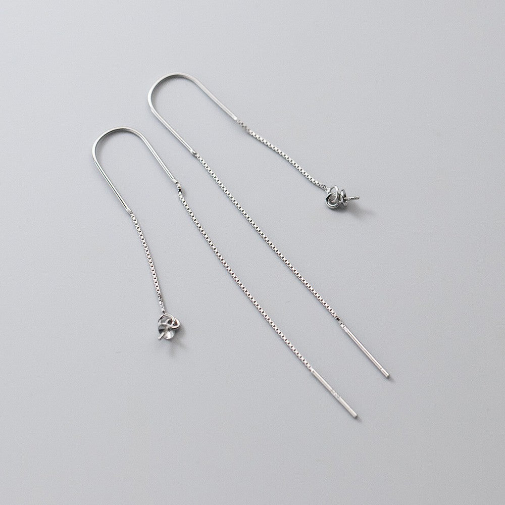 925 Sterling Silver Threader Ear Thread Earrings with Peg Cap DIY Findings