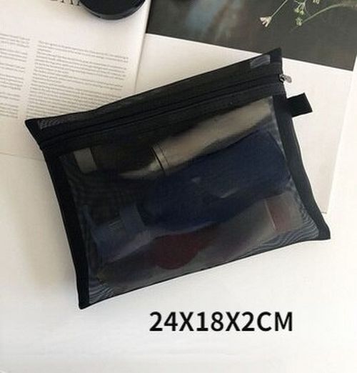 Mesh Cosmetic Bag Travel Storage Makeup Bag Organizer Pouch Portable Beauty Case