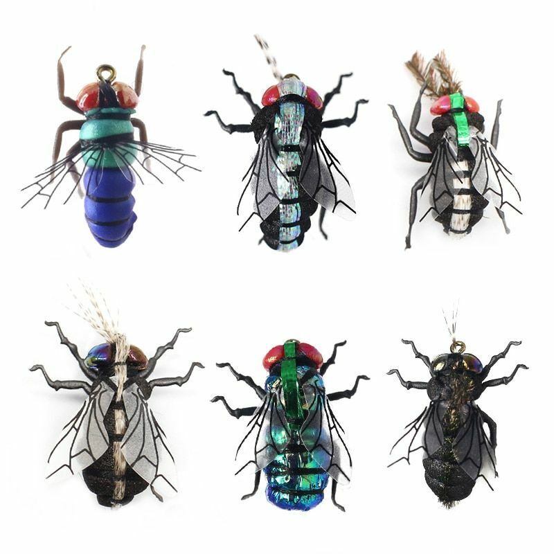 Fly Fishing Flies Sets 12pcs Mosquito Housefly Realistic Insect Lure Trout Kits