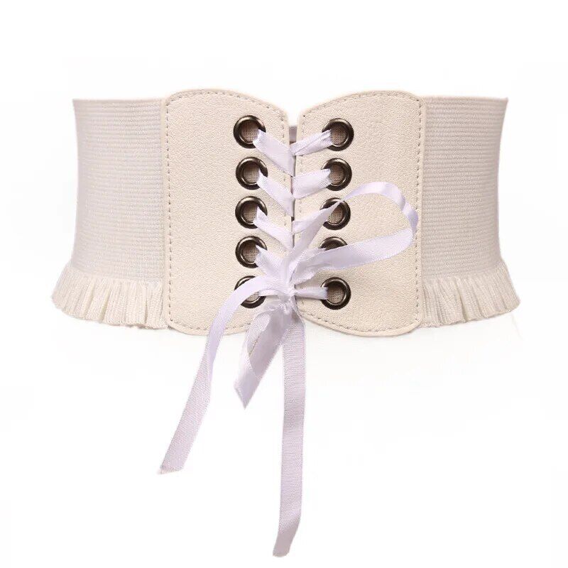 Women Wide Belt Canvas Fashion Dress Corset Waistband Elastic Cummerbund 60-80cm