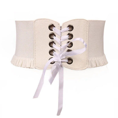 Women Wide Belt Canvas Fashion Dress Corset Waistband Elastic Cummerbund 60-80cm