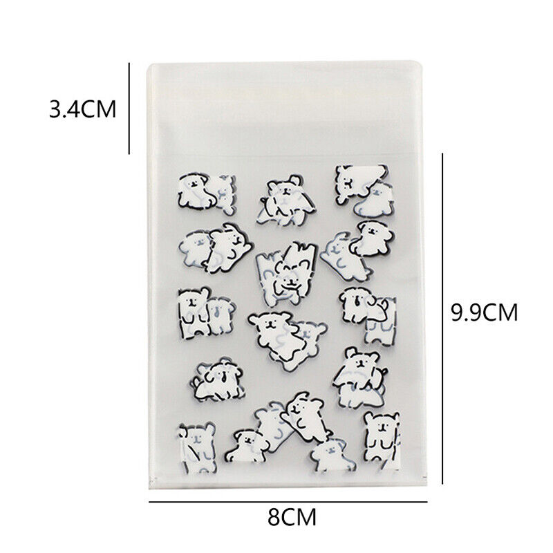 50PCS Transparent Self-adhesive Packing Storage Bag Cute Cartoon Dog Seal Bag
