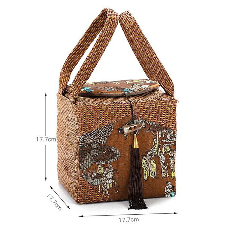 Tea Teaware Storage Bag Pouch Portable Vine Weaving Single Pot Gifts Box