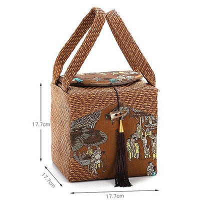 Tea Teaware Storage Bag Pouch Portable Vine Weaving Single Pot Gifts Box